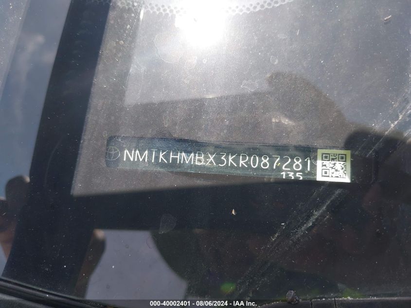 NMTKHMBX3KR087281 2019 Toyota C-Hr Xle