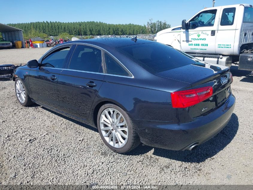 2013 Audi A6 3.0T Premium VIN: WAUGGAFC2DN068100 Lot: 40002405