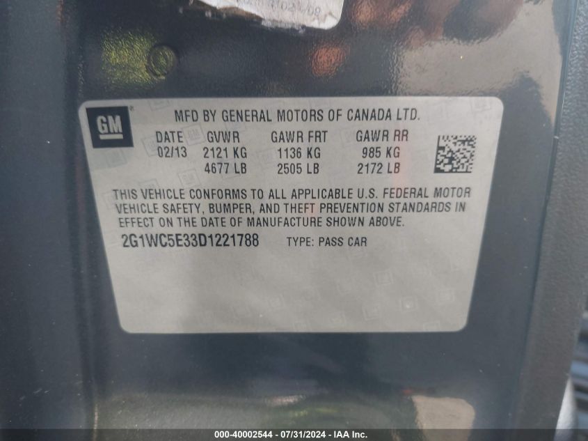 2G1WC5E33D1221788 2013 Chevrolet Impala Ltz