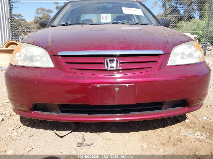 2003 Honda Civic Lx VIN: 1HGES16563L030505 Lot: 40002636