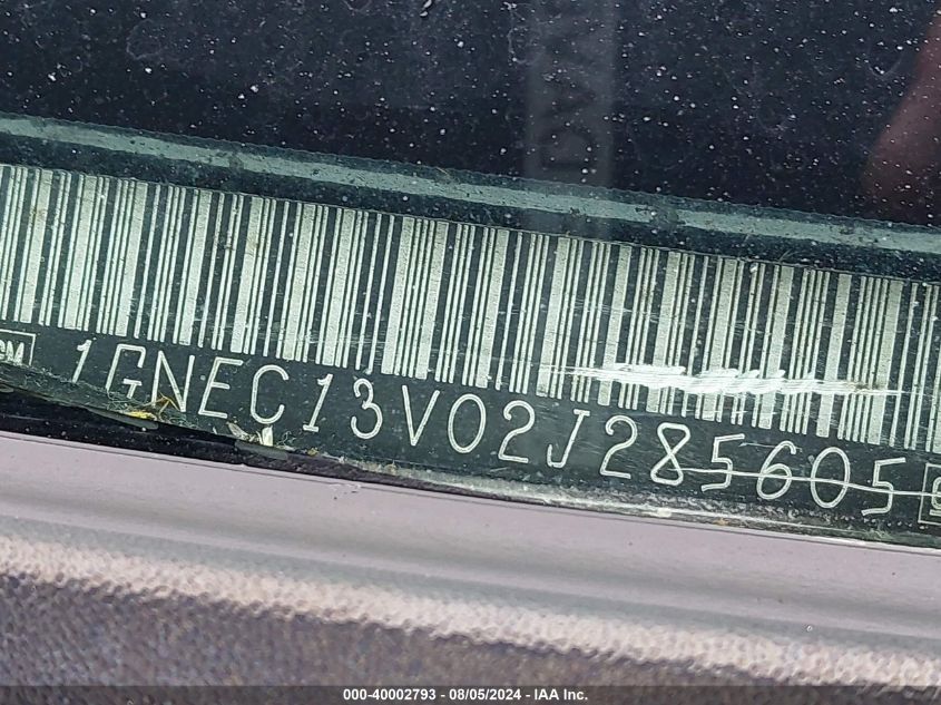 2002 Chevrolet Tahoe Commercial VIN: 1GNEC13V02J285605 Lot: 40002793
