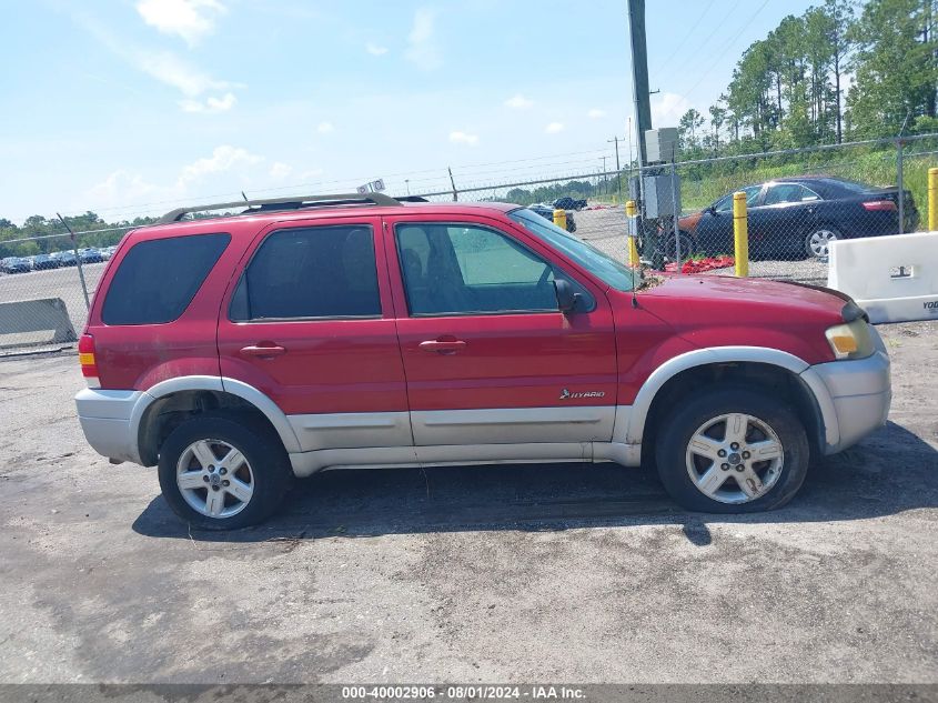 2007 Ford Escape Hybrid VIN: 1FMCU49H97KA61486 Lot: 40002906