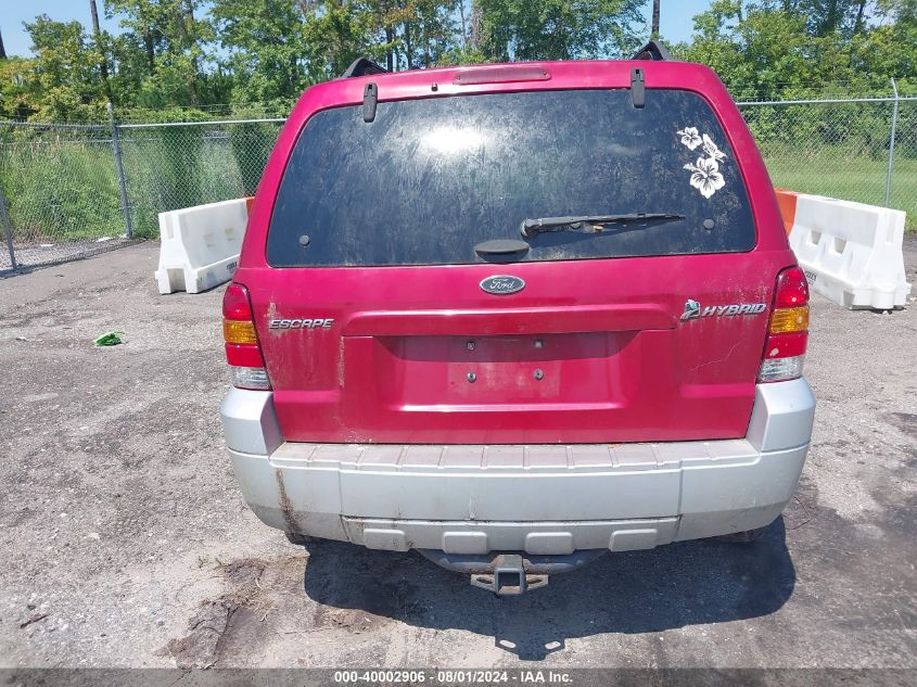 2007 Ford Escape Hybrid VIN: 1FMCU49H97KA61486 Lot: 40002906