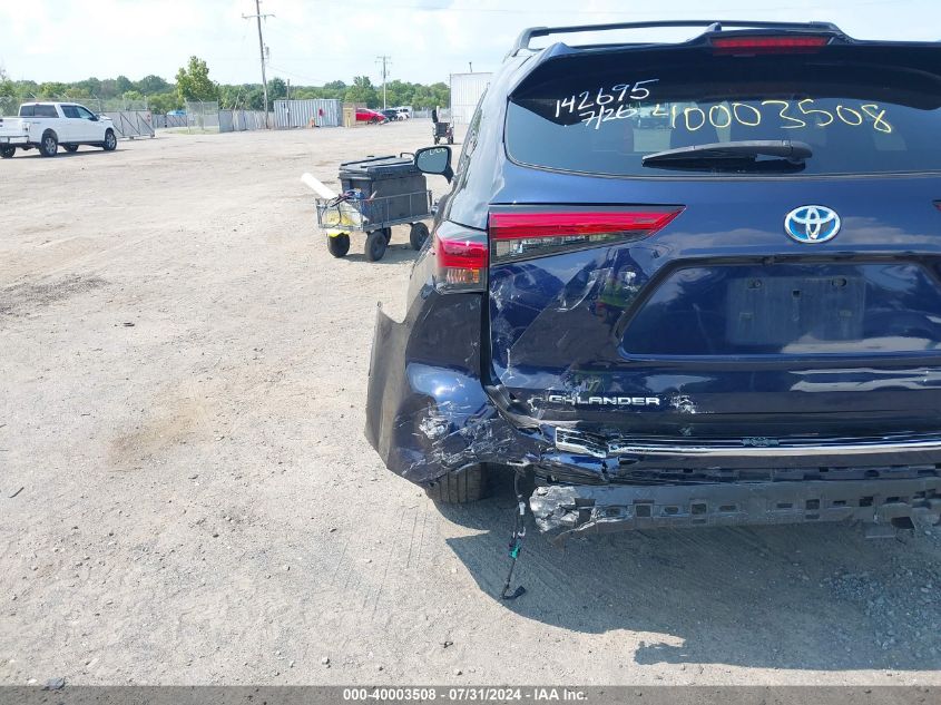 5TDEBRCH8NS092596 2022 Toyota Highlander Hybrid Platinum