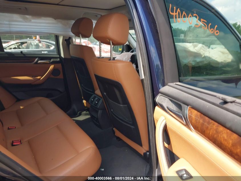 2016 BMW X3 xDrive28I VIN: 5UXWX9C51G0D91947 Lot: 40003566