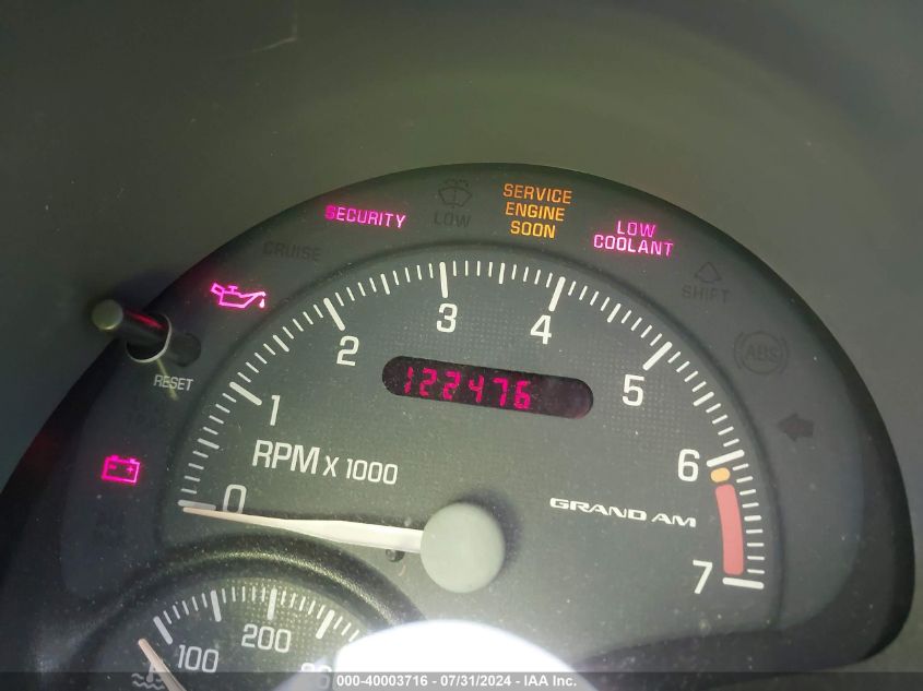 1999 Pontiac Grand Am Gt1 VIN: 1G2NW52E3XM891970 Lot: 40003716