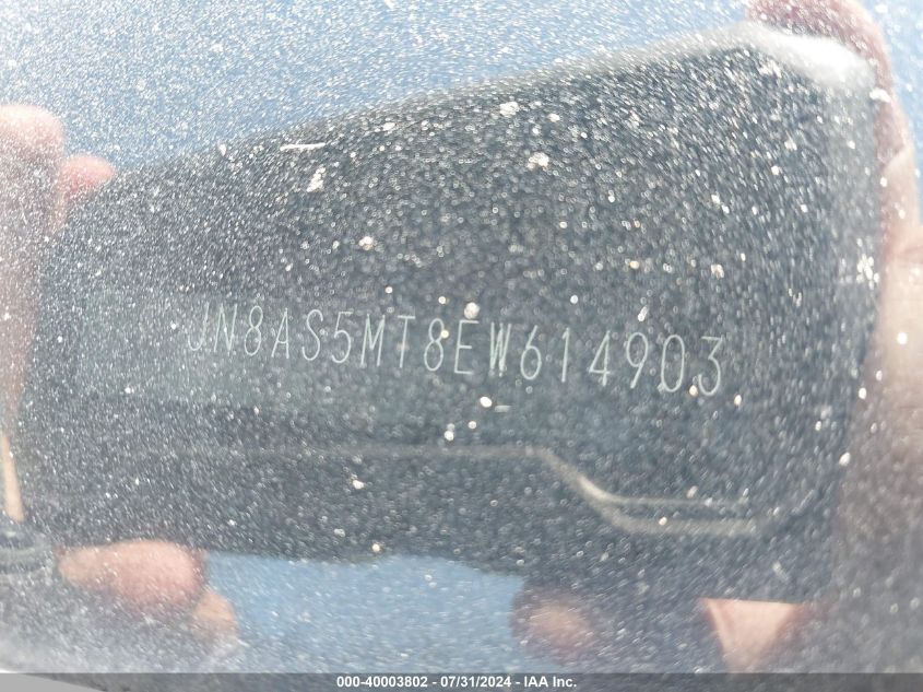 2014 Nissan Rogue Select S VIN: JN8AS5MT8EW614903 Lot: 40003802