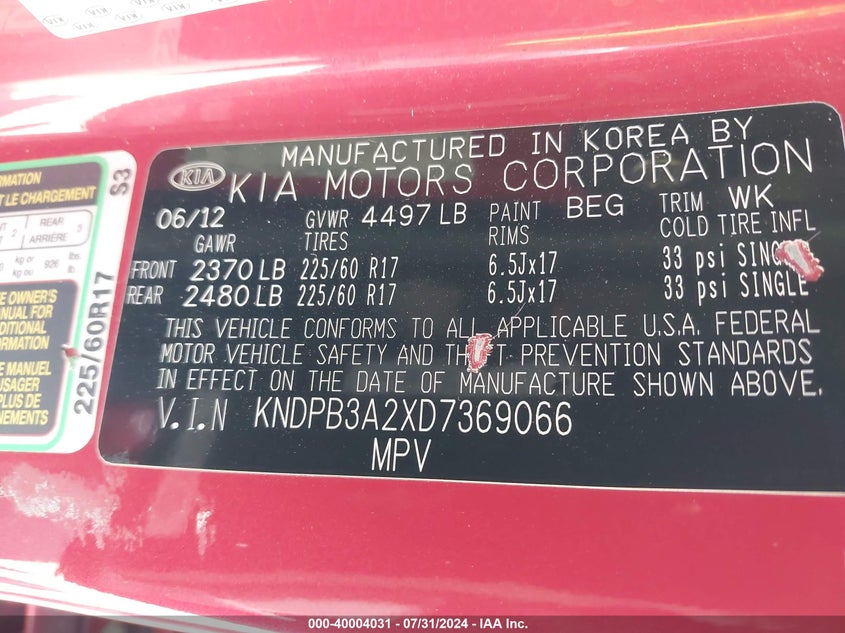 2013 KIA SPORTAGE LX - KNDPB3A2XD7369066