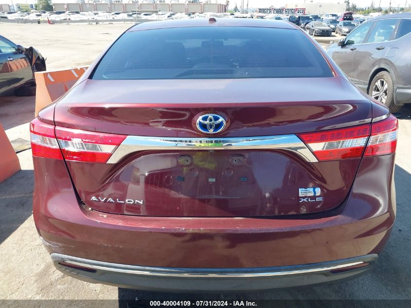 2014 Toyota Avalon Hybrid Xle Touring VIN: 4T1BD1EB4EU025301 Lot: 40004109