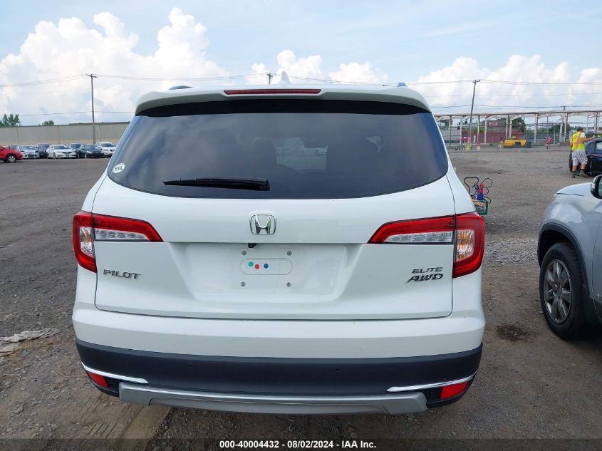 2021 Honda Pilot Awd Elite VIN: 5FNYF6H02MB090266 Lot: 40004432