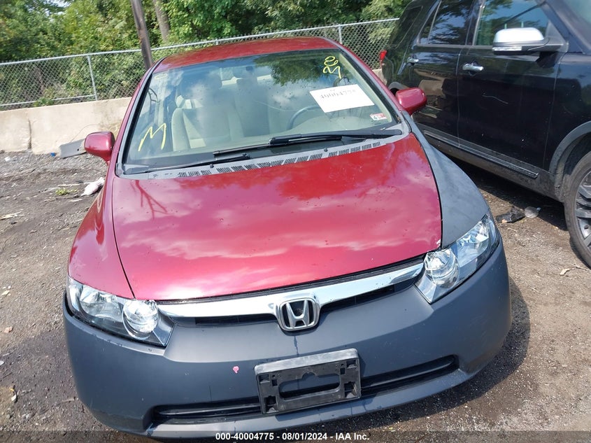 2007 Honda Civic Lx VIN: 2HGFA16577H507680 Lot: 40004775