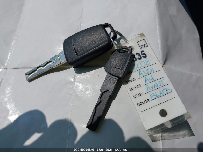 2008 Audi A4 2.0T/2.0T Avant Special Edition VIN: WAUKF78E48A070930 Lot: 40004846
