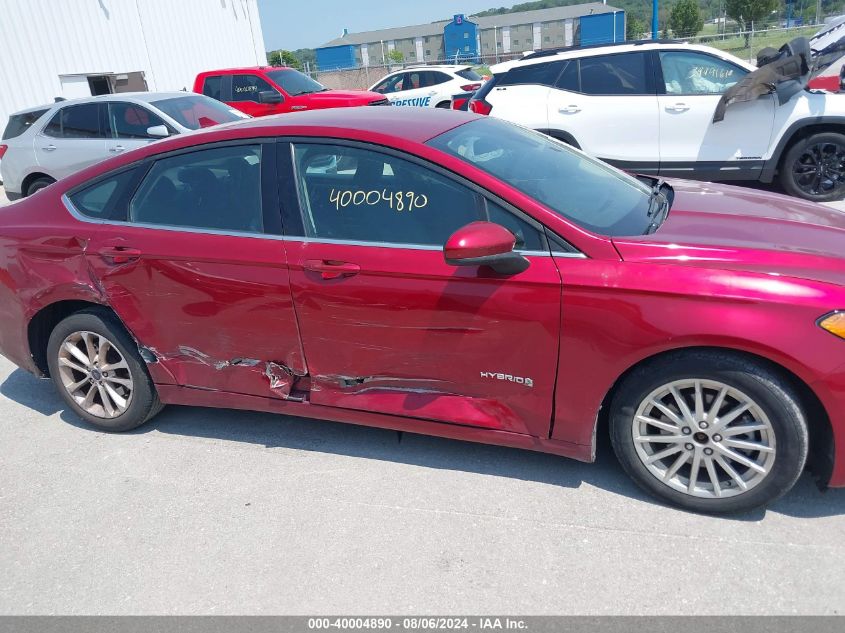 2019 FORD FUSION HYBRID VIN: 3FA6P0LU6KR243678