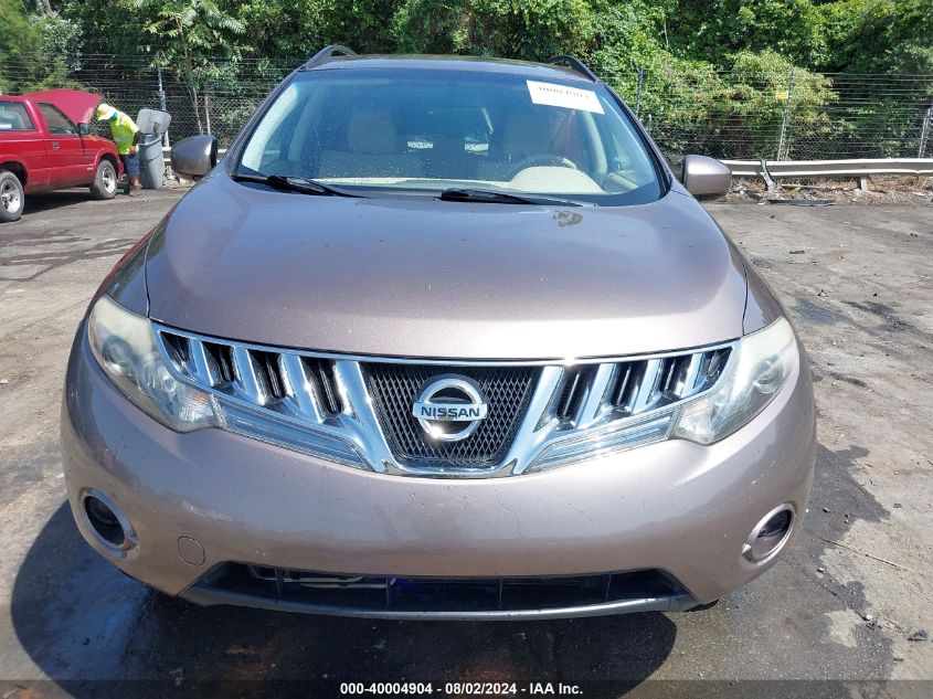 2009 Nissan Murano S VIN: JN8AZ18U79W013916 Lot: 40004904