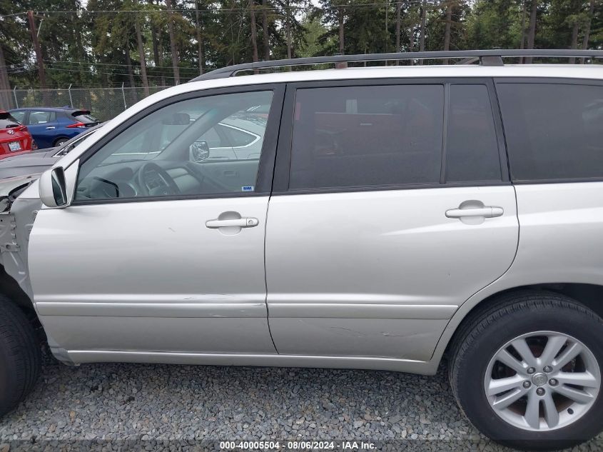 2006 Toyota Highlander Hybrid V6 VIN: JTEEW21A060012435 Lot: 40005504