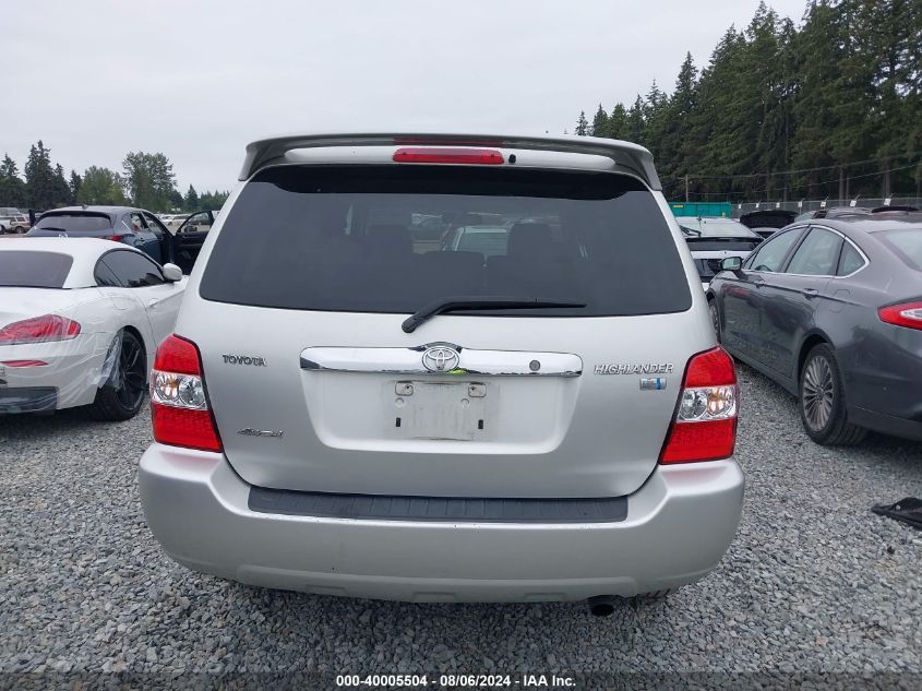 2006 Toyota Highlander Hybrid V6 VIN: JTEEW21A060012435 Lot: 40005504