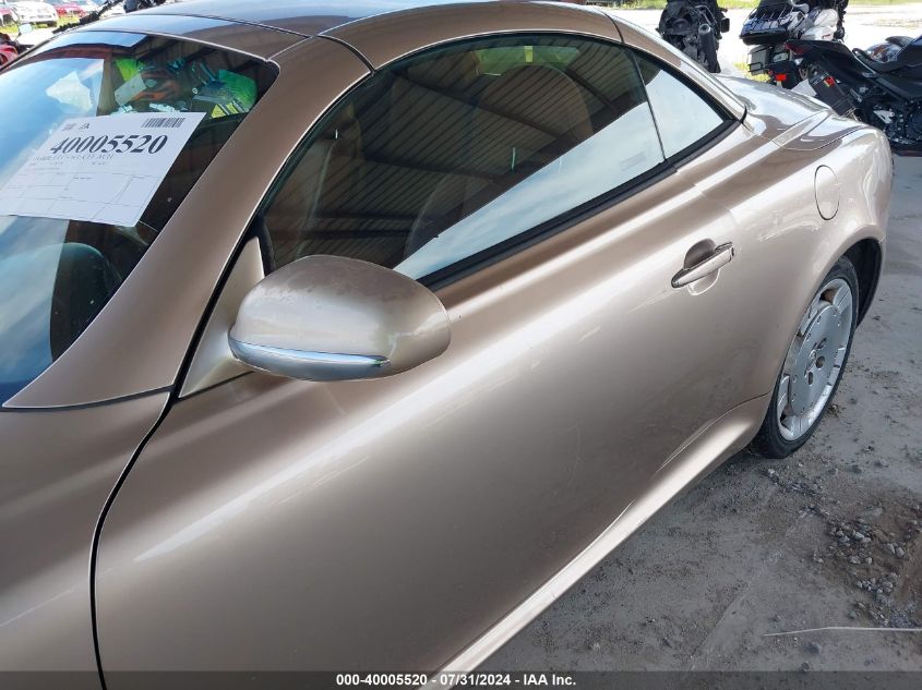 2003 Lexus Sc 430 430 VIN: JTHFN48Y430041926 Lot: 40005520