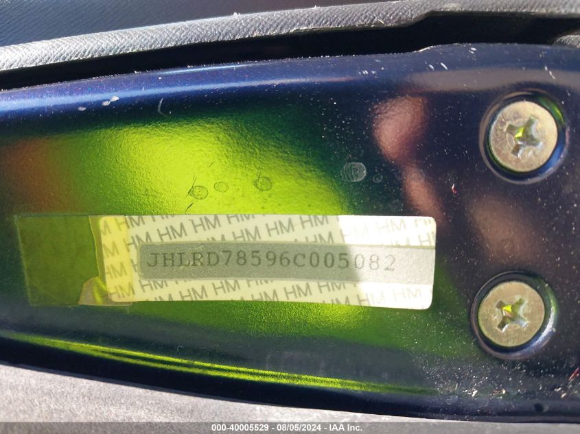 2006 Honda Cr-V Lx VIN: JHLRD78596C005082 Lot: 40005529