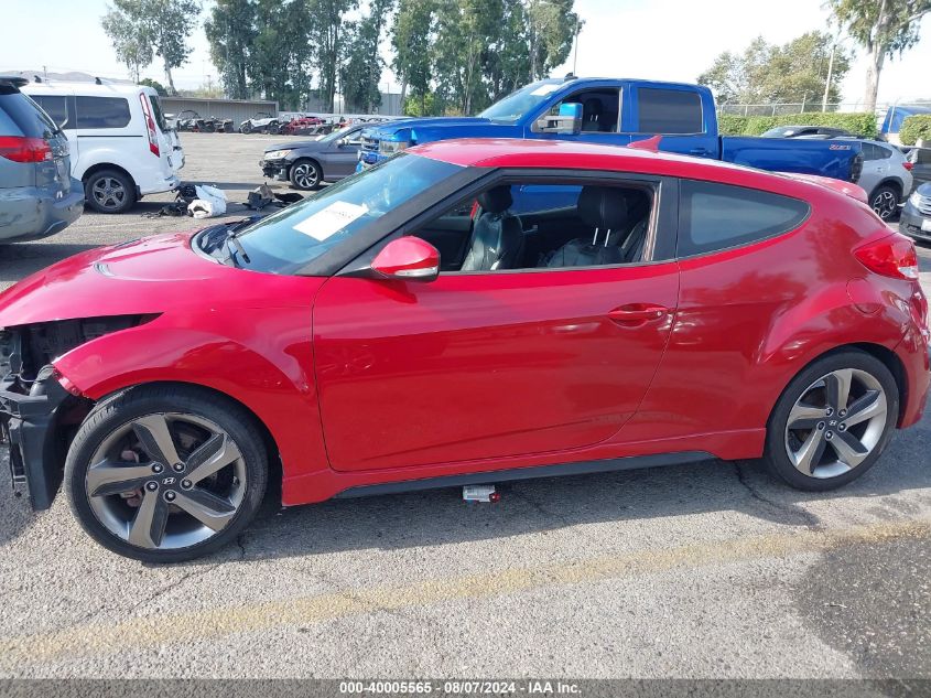 2013 Hyundai Veloster Turbo W/Black VIN: KMHTC6AE2DU134889 Lot: 40005565