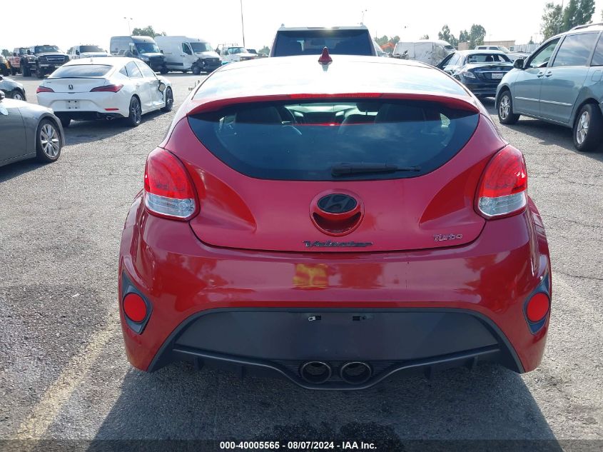 2013 Hyundai Veloster Turbo W/Black VIN: KMHTC6AE2DU134889 Lot: 40005565