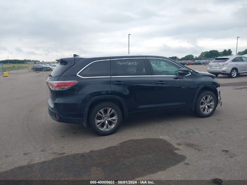2014 Toyota Highlander Xle V6 VIN: 5TDJKRFH9ES009316 Lot: 40005603