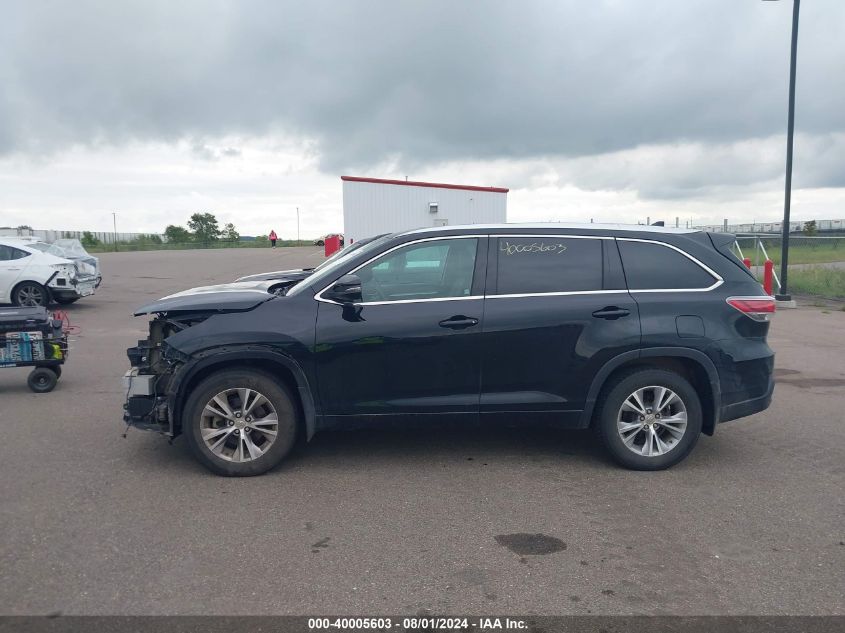 2014 Toyota Highlander Xle V6 VIN: 5TDJKRFH9ES009316 Lot: 40005603