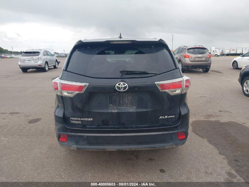 2014 Toyota Highlander Xle V6 VIN: 5TDJKRFH9ES009316 Lot: 40005603