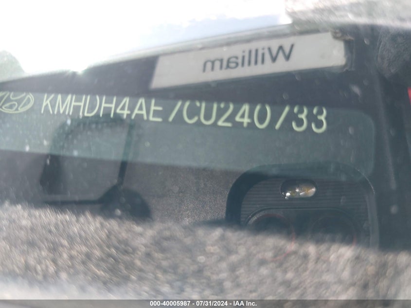 2012 Hyundai Elantra Limited (Ulsan Plant) VIN: KMHDH4AE7CU240733 Lot: 40005987