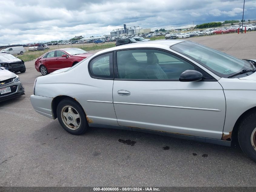 2004 Chevrolet Monte Carlo Ls VIN: 2G1WW12E549125331 Lot: 40006005