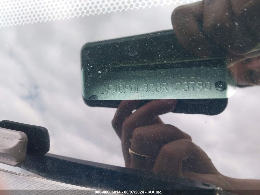 2011 Ford Fusion Hybrid VIN: 3FADP0L32BR123780 Lot: 40006014