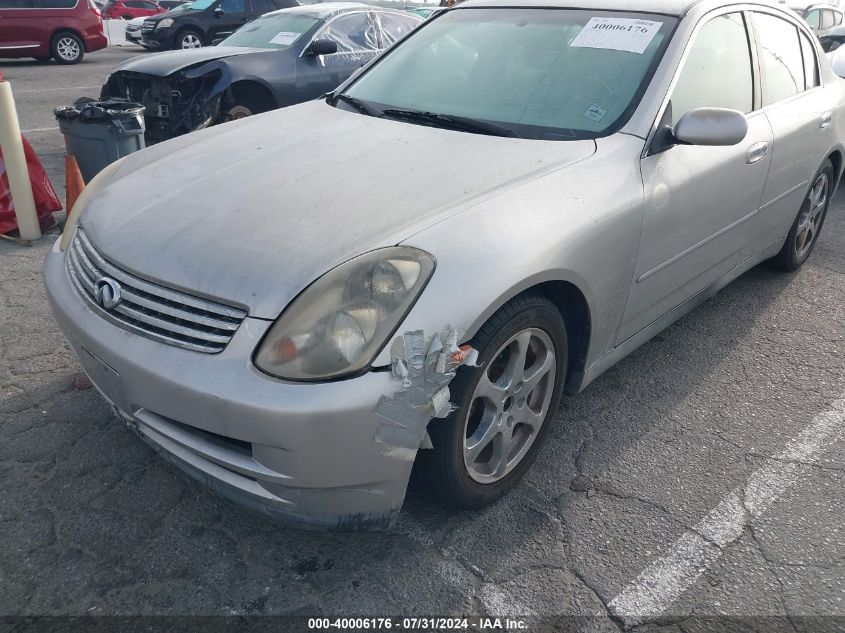 2003 Infiniti G35 Base W/6 Speed Manual VIN: JNKCV51E93M001875 Lot: 40006176