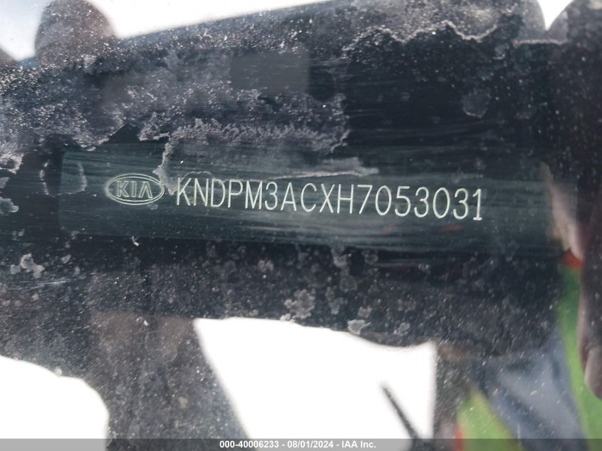 2017 Kia Sportage Lx VIN: KNDPM3ACXH7053031 Lot: 40006233