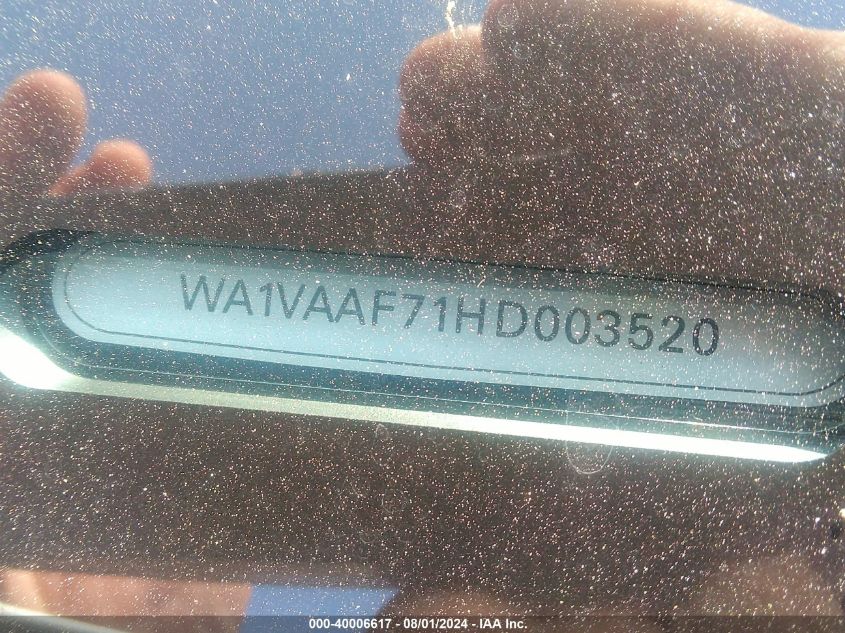 2017 Audi Q7 3.0T Premium VIN: WA1VAAF71HD003520 Lot: 40006617