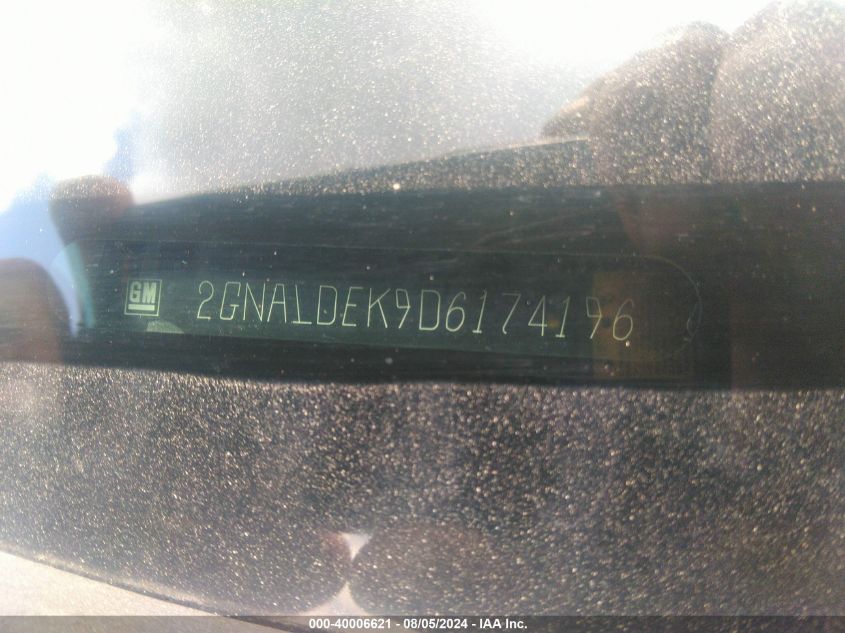 2013 Chevrolet Equinox 1Lt VIN: 2GNALDEK9D6174196 Lot: 40006621