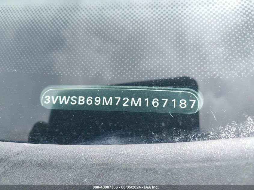 2002 Volkswagen Jetta VIN: 3VWSD69M72N167187 Lot: 40007386