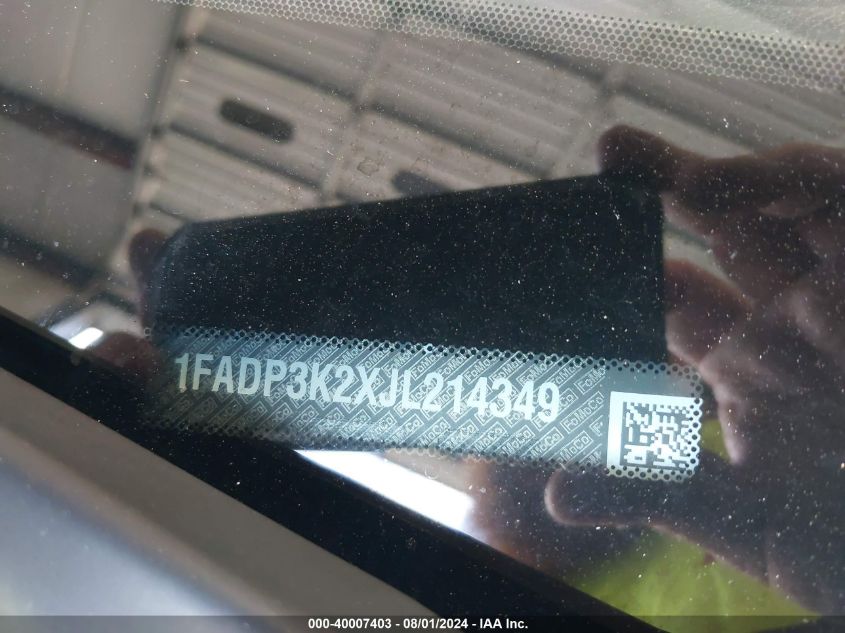 1FADP3K2XJL214349 2018 Ford Focus Se