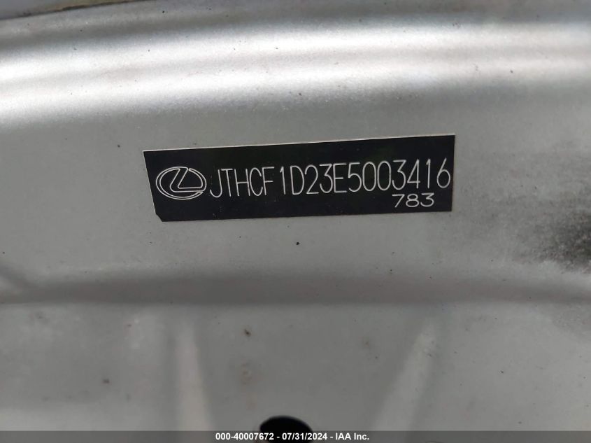 2014 Lexus Is 250 VIN: JTHCF1D23E5003416 Lot: 40007672