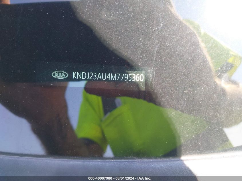 2021 Kia Soul S VIN: KNDJ23AU4M7795360 Lot: 40007980