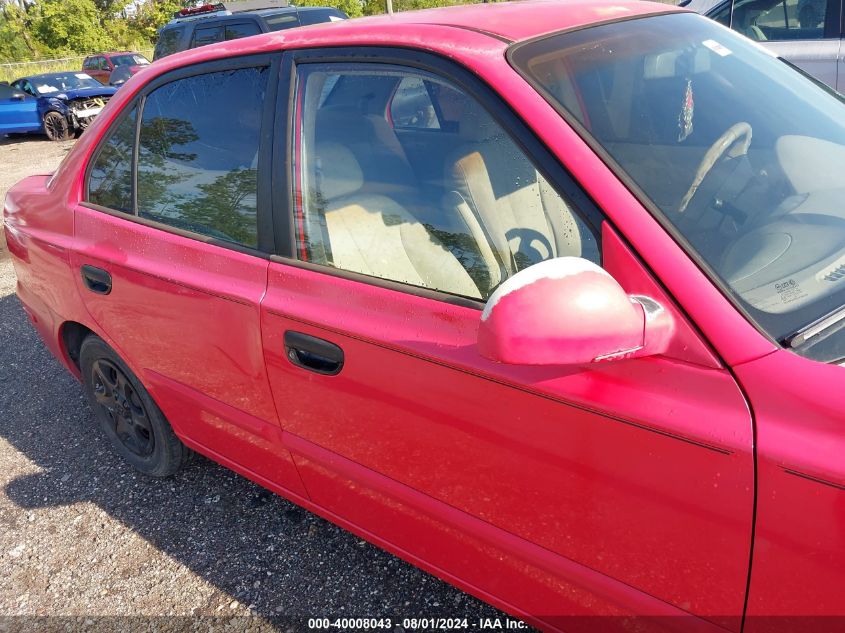 2003 Hyundai Accent Gl VIN: KMHCG45C03U422510 Lot: 40008043