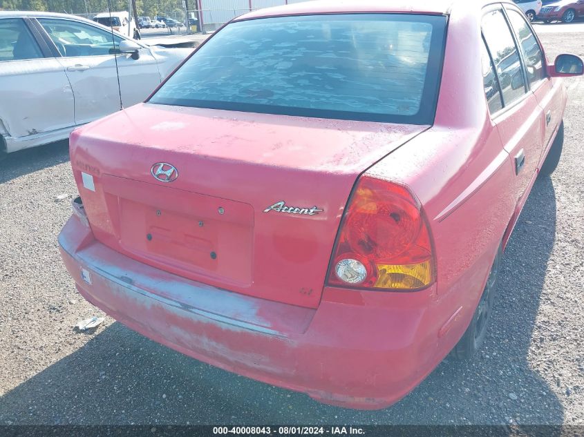 2003 Hyundai Accent Gl VIN: KMHCG45C03U422510 Lot: 40008043