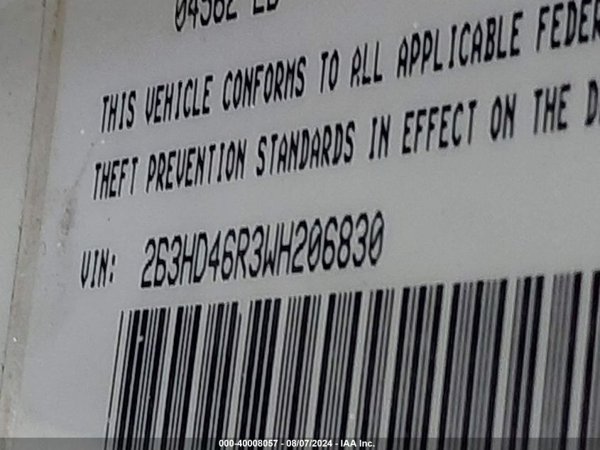 1998 Dodge Intrepid VIN: 2B3HD46R3WH206830 Lot: 40008057