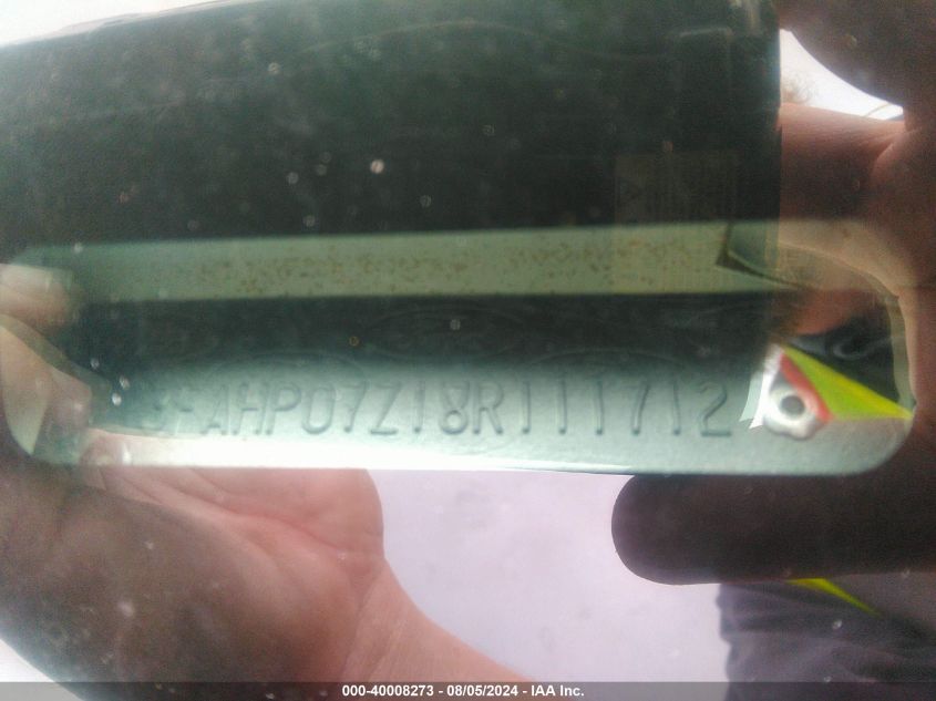 2008 Ford Fusion Se VIN: 3FAHP07Z18R111712 Lot: 40008273