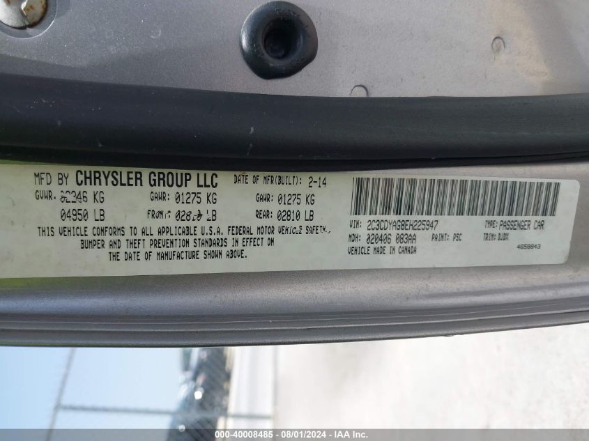 2C3CDYAG8EH225947 2014 Dodge Challenger Sxt 100Th Anniversary Appearance Group