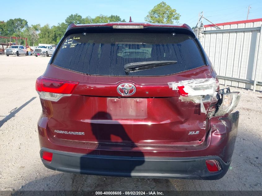 2019 Toyota Highlander Xle VIN: 5TDKZRFH4KS348285 Lot: 40008605