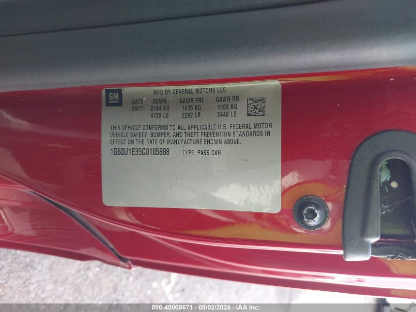 2012 CADILLAC CTS VIN: JF2SJEJC3JH464397