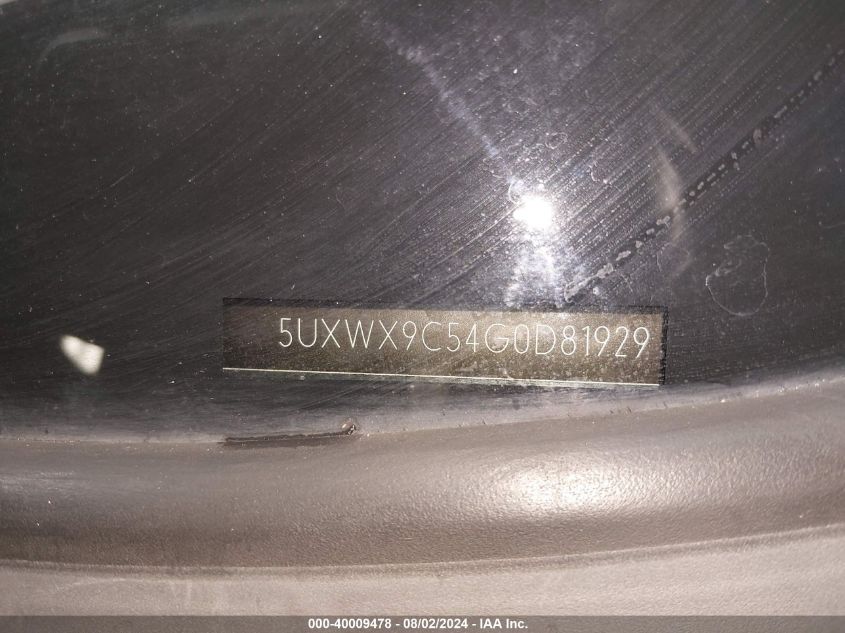 2016 BMW X3 xDrive28I VIN: 5UXWX9C54G0D81929 Lot: 40009478