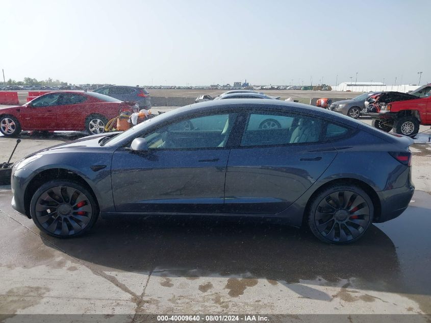 2023 Tesla Model 3 Performance Dual Motor All-Wheel Drive VIN: 5YJ3E1EC7PF715618 Lot: 40009640