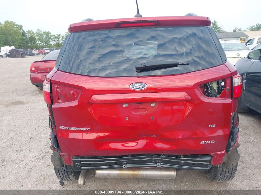 2020 Ford Ecosport Se VIN: MAJ6S3GLXLC385873 Lot: 40009794