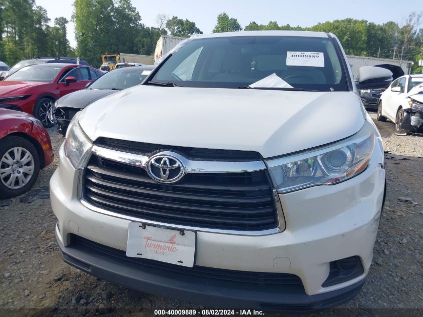 2016 Toyota Highlander Le V6 VIN: 5TDZKRFH9GS174059 Lot: 40009889