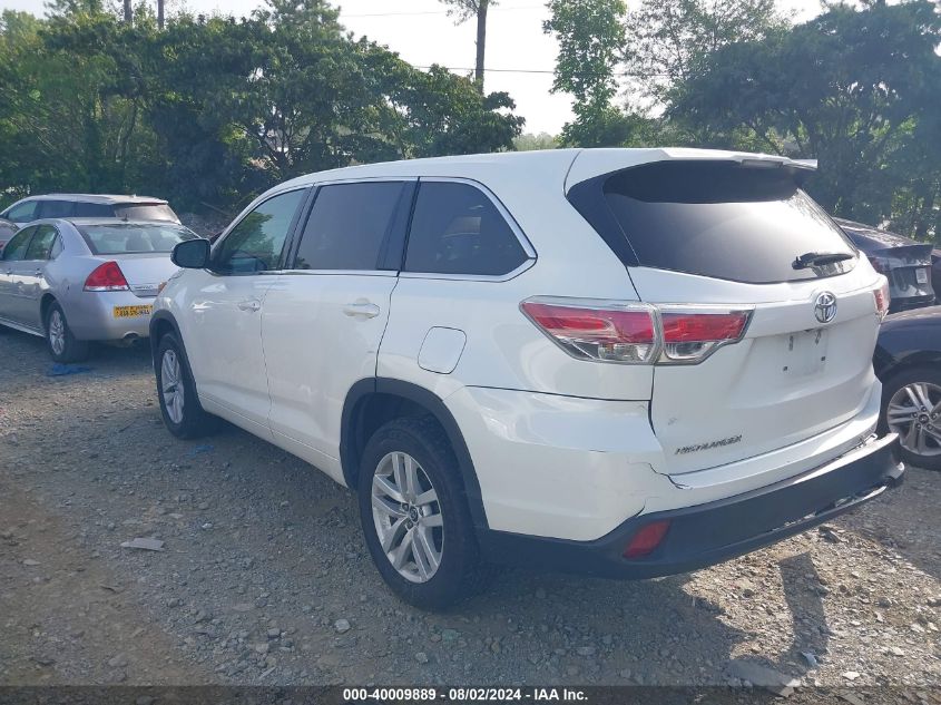 2016 Toyota Highlander Le V6 VIN: 5TDZKRFH9GS174059 Lot: 40009889